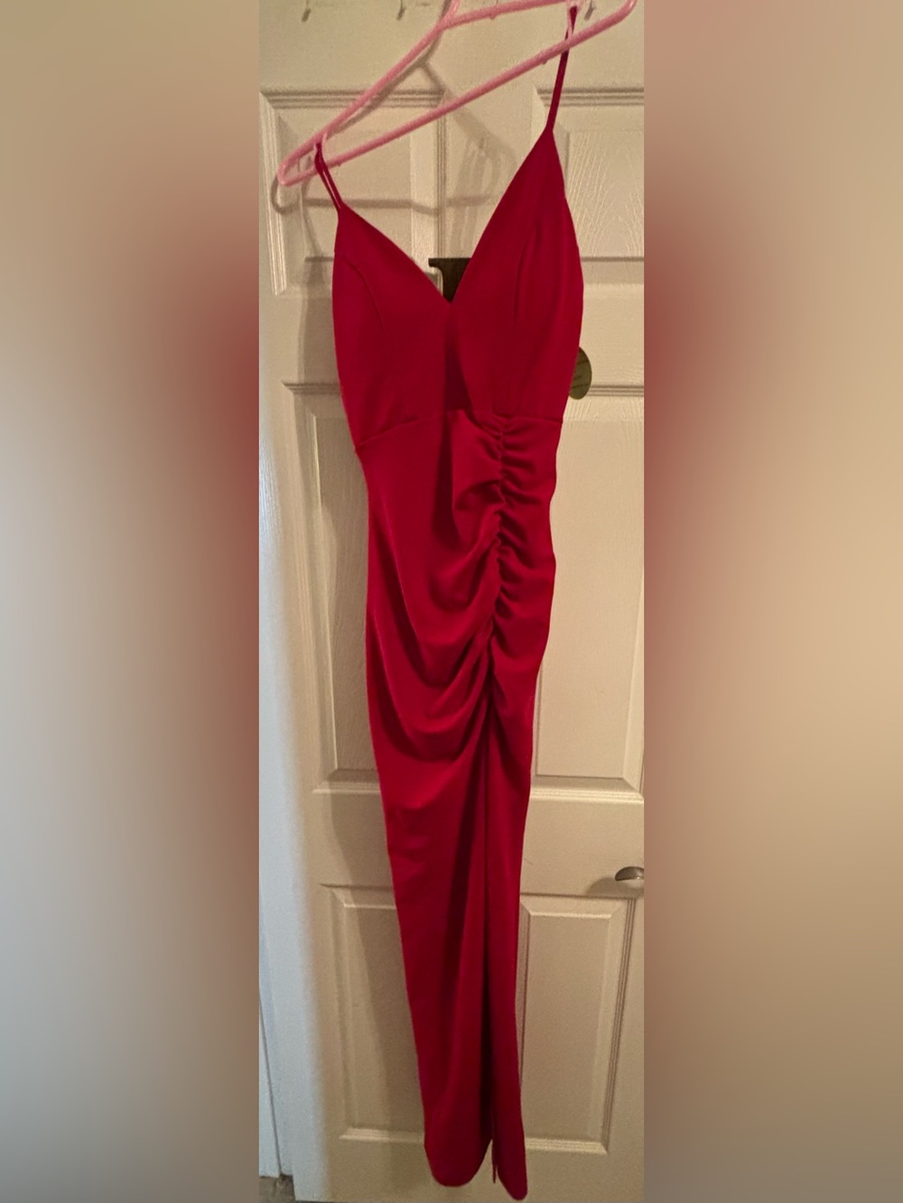 Windsor Red Ruched Side Dress